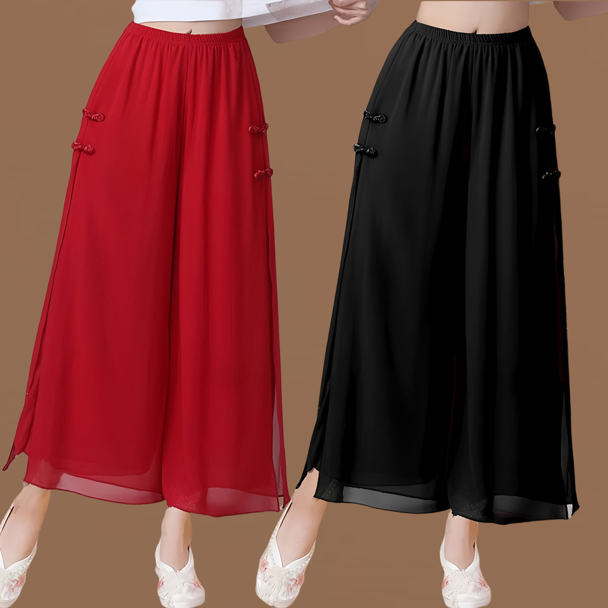 广场舞服装新款长裤跳舞裤子演出服表演服扇子舞跳舞裤子大码
