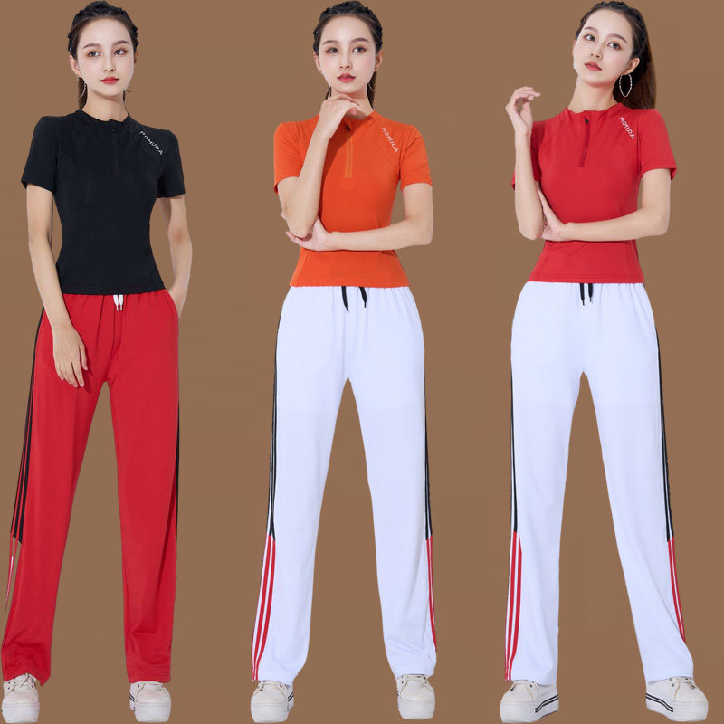 鬼步舞服装新款运动健身操团体速干跑步跳舞衣服时尚练功服快干服