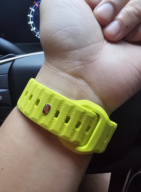 适用华为gt5表带GT4表带GT3男Watch4Pro荣耀Magic智能运动Watch3男款2E新款46/42mm新款荧光绿运动硅胶手表带