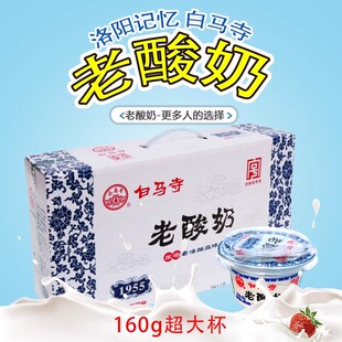 白马寺老酸奶全脂风味酸牛奶河南老款浓稠固体益生菌发酵乳160g碗