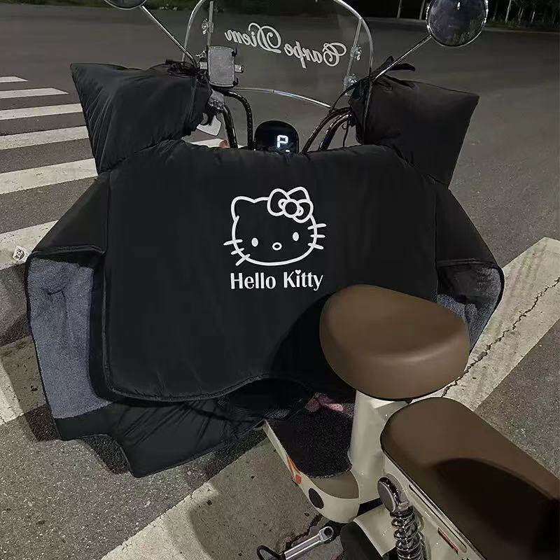 AFEI电动车挡风被Hello Kitty卡通加厚防水防风罩冬款