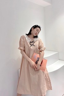 维安花密23年新款春秋款睡衣长袖丝绵甜美刺绣娃娃领宫廷风家居服