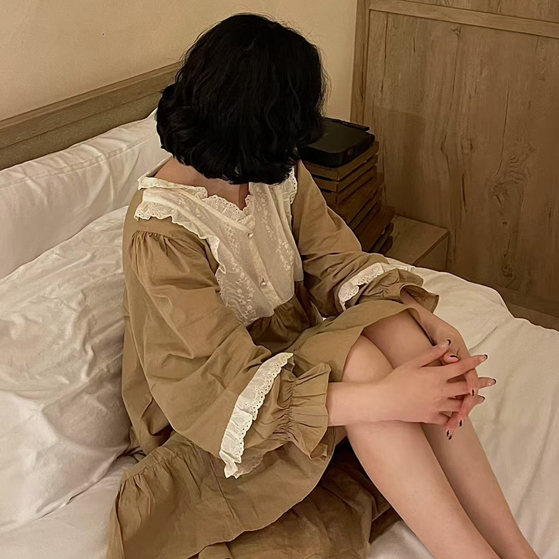 漫野碎花法式纯棉小吊带睡衣