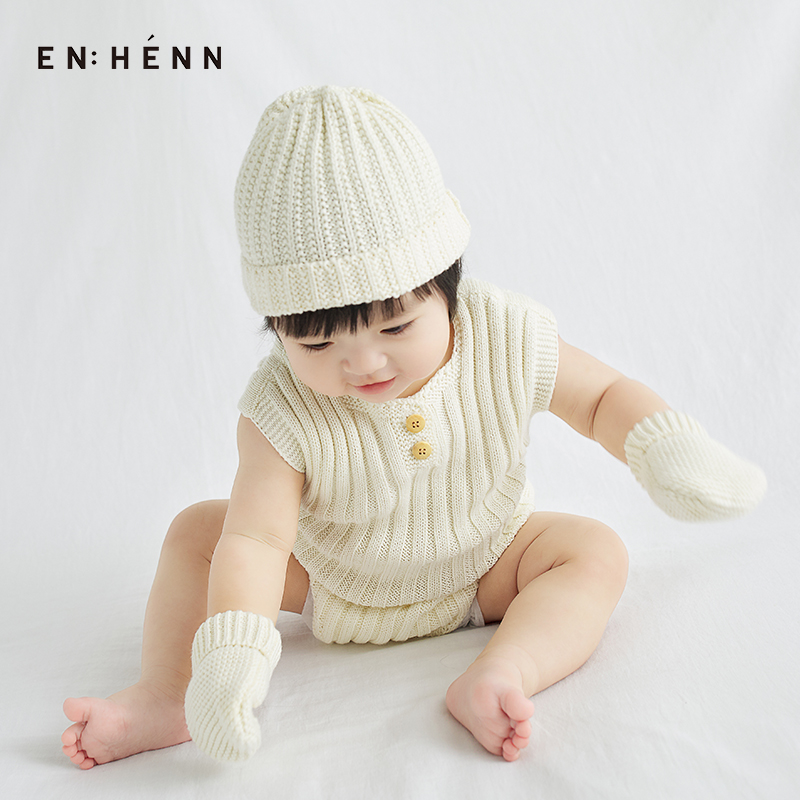 enhennbaby婴儿针织帽子胎帽新生儿围巾围脖宝宝手套儿童软底鞋子