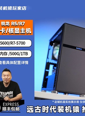 装机猿玩家店 AMD R5-5600/R5 5700X无显卡 电竞电脑游戏台式主机