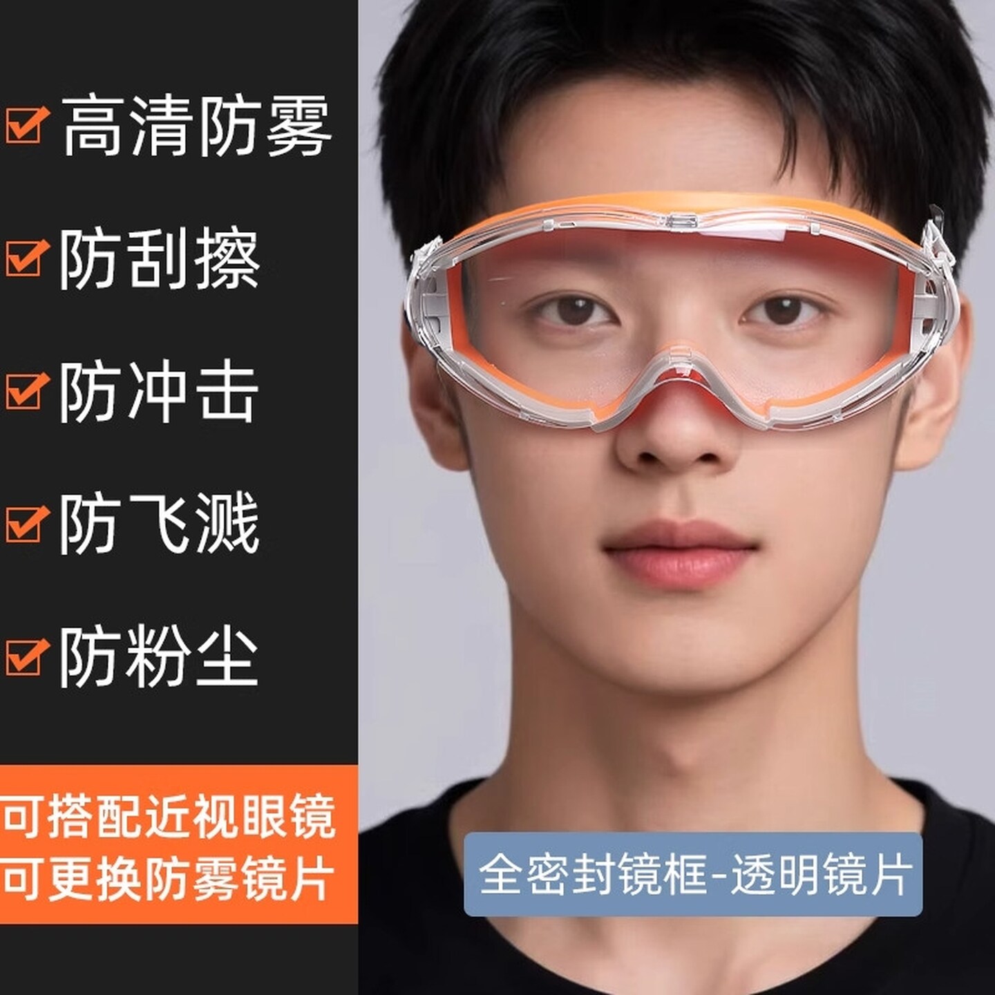 护目镜专用电焊角磨机打磨切割防飞溅骑行防风沙防雾防油烟防粉尘