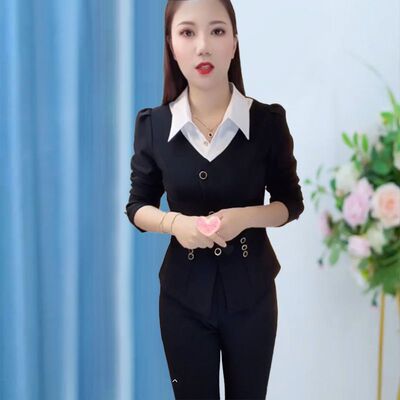 高档两件套女2025春季新款时尚轻奢气质高雅修身显瘦长裤套装女春