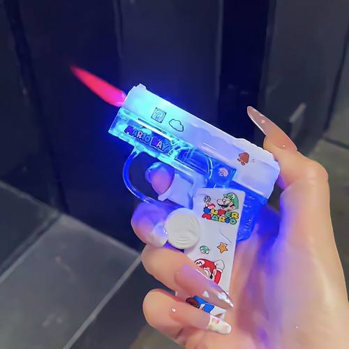 透明陀螺指尖打火机折叠旋转火焰