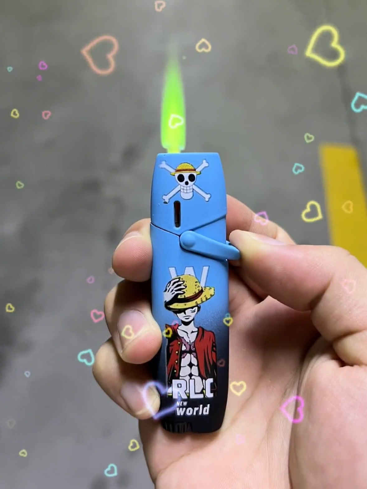 海贼王小丑绿色火焰防风打火机