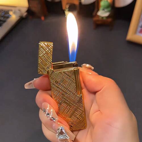 明火侧滑精美雕刻工艺打火机