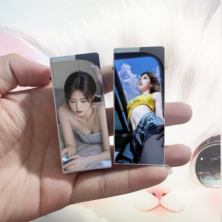 新款个性创意照片美女打火机防风充气点烟器蓝色火焰高颜值潮流