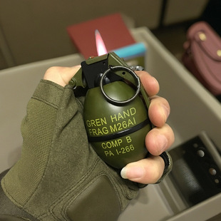 创意金属手雷造型充气打火机个性防风奇特合金送男友礼物抖音同款