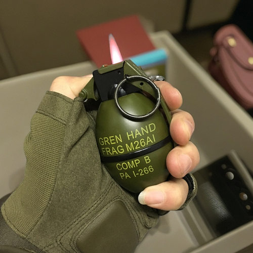 创意金属手雷造型充气打火机个性