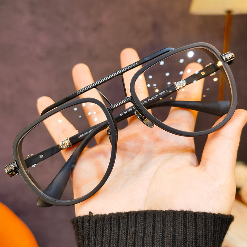 BULLE DE SAVON复古双梁粗框近视眼镜框合金男女款平光防蓝光镜架