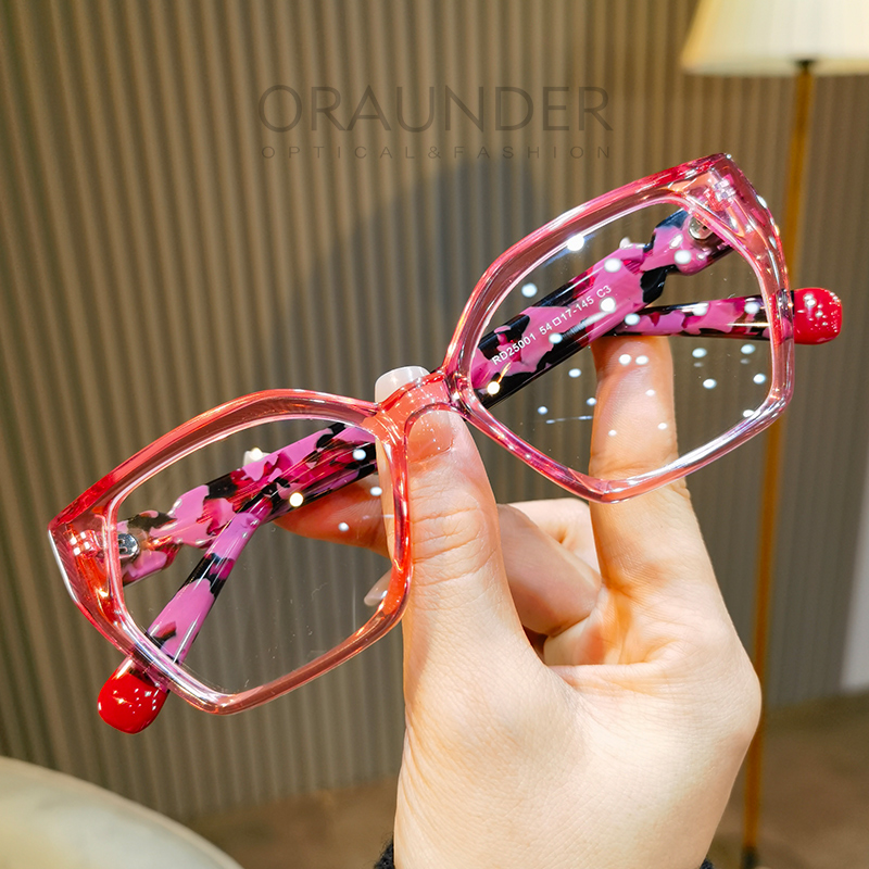 潮款多色拼料板材眼镜框纯欲风多边形男女小众百搭素颜瘦脸配近视