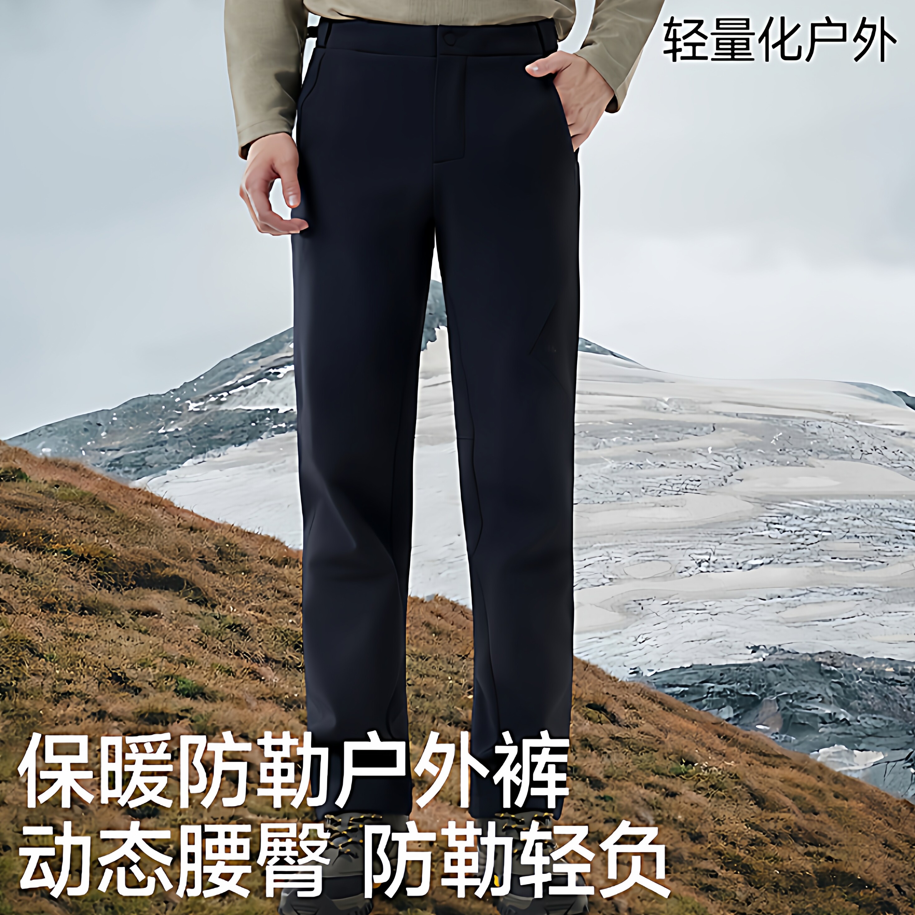 蕉下秋冬男士户外登山裤ST852锥形加绒保暖机能裤防晒冲锋休闲裤