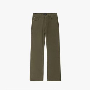 直筒微宽松廓形休闲裤 3BLK 康龙面料深绿牛仔裤 MOSS DEEP