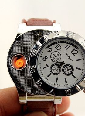 包邮升级款 F665充电手表腕表点烟器 USB充电环保打火机