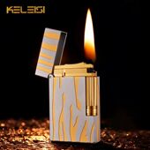 克雷斯KLS 40上善若水双色磨砂充气打火机朗声钢音高端礼品点烟器