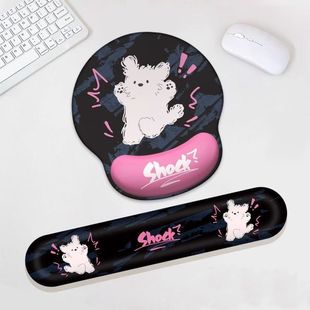 可爱露比鼠标垫护腕垫高颜值女生手托硅胶腕托办公桌桌面垫键盘托