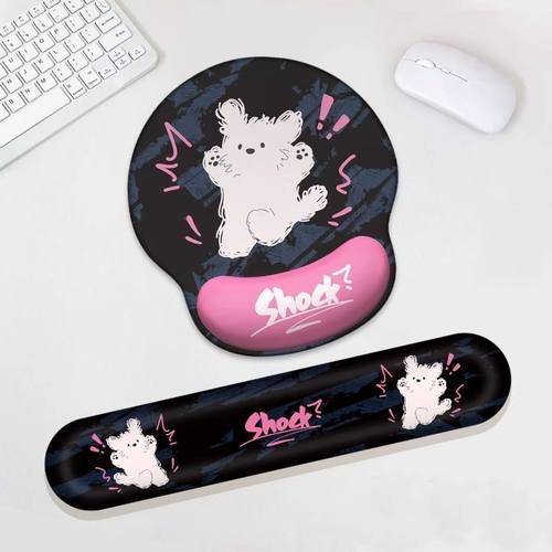 可爱露比鼠标垫护腕垫高颜值女生手托硅胶腕托办公桌桌面垫键盘托