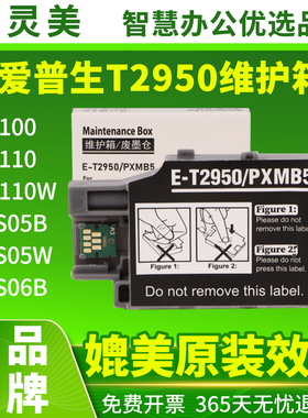 适用爱普生T2950维护箱WF100 WF110废墨仓PX-S05B S05W S06B PXMB5芯片epson打印机废墨收集盒废墨垫墨盒墨水