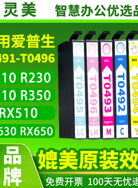 适用爱普生T0491墨盒R210 R230 R310 R350 RX510 RX630 RX650墨水盒EPSON STYLUS PHOTO黑彩色喷墨照片打印机