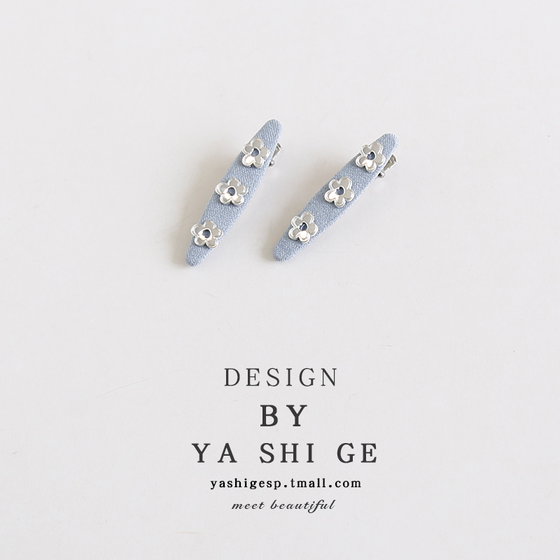 韩国欧尼同款发夹小众花朵鸭嘴夹