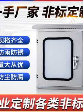 户外304不锈钢配电箱仪表箱防雨水双层门落地柜路灯控制箱端子箱