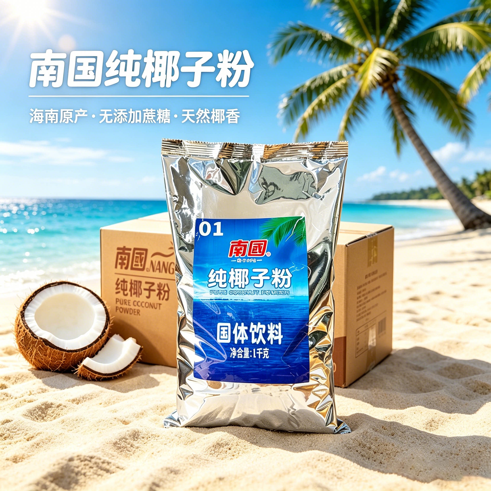 南国纯椰子粉 烘焙甜品原料 商用椰子原浆粉代餐冲饮速溶奶茶椰奶