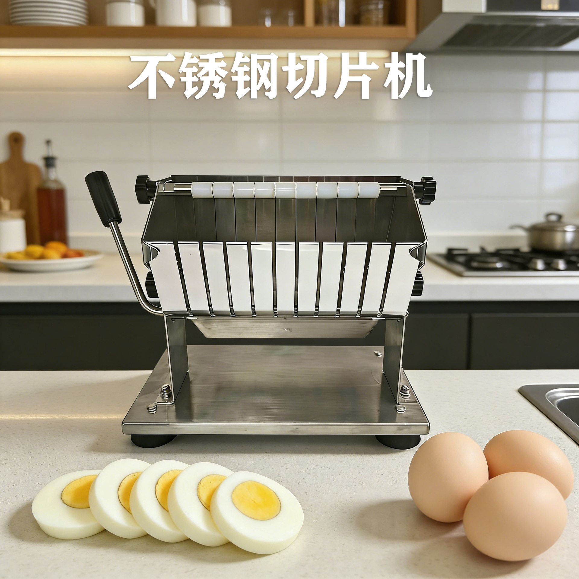 商用不锈钢切片机双厚度可选香肠火腿鸡蛋切片器厨房食堂果茶店通