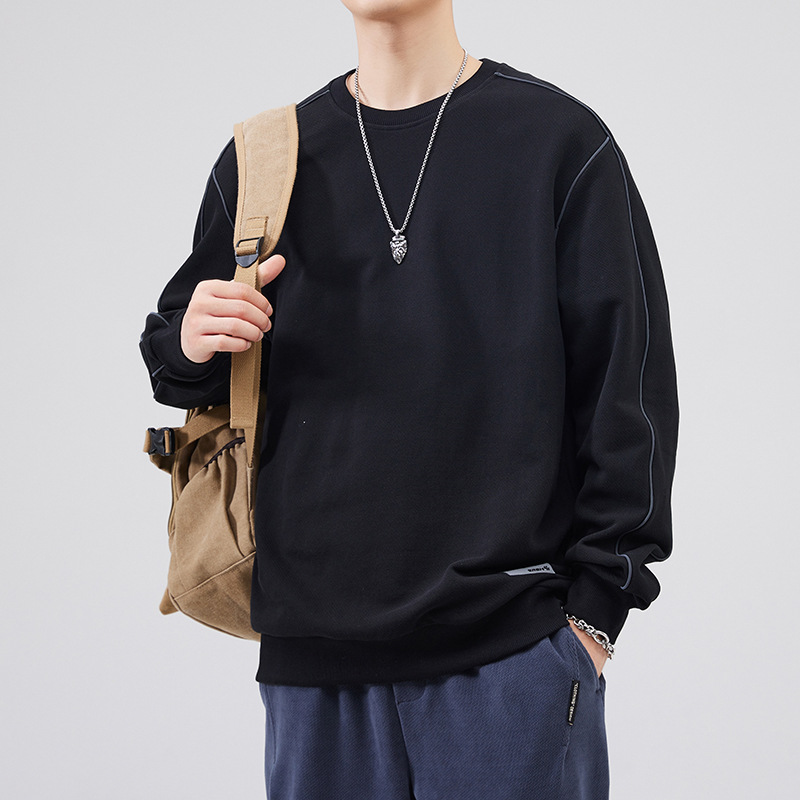 秋冬款卫衣男大码上衣春季2024新款加肥加大男士圆领长袖男款加绒