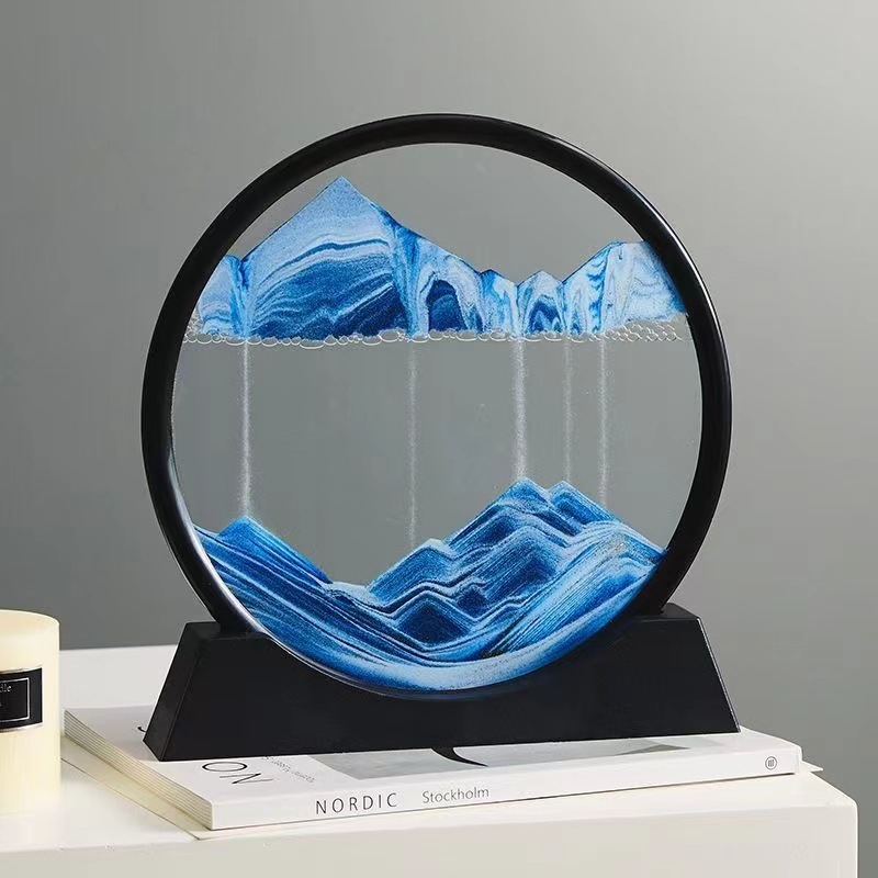 工厂直销3d流沙画客厅摆件跨境玻璃创意立体沙漏画动景装饰家居