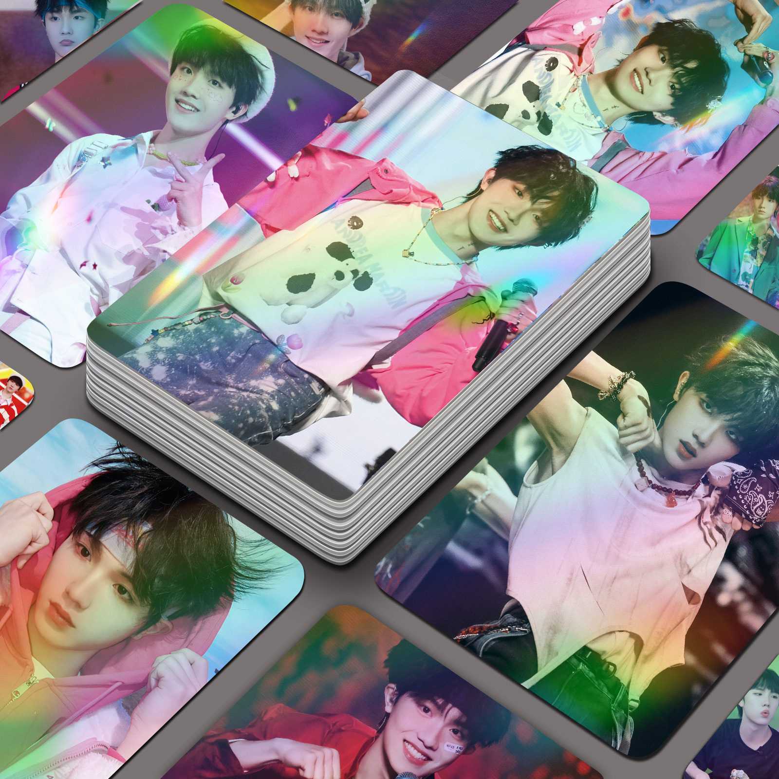 苏新皓镭射小卡55张TF家族三代个人周边不重复拍立得高颜值LOMO卡