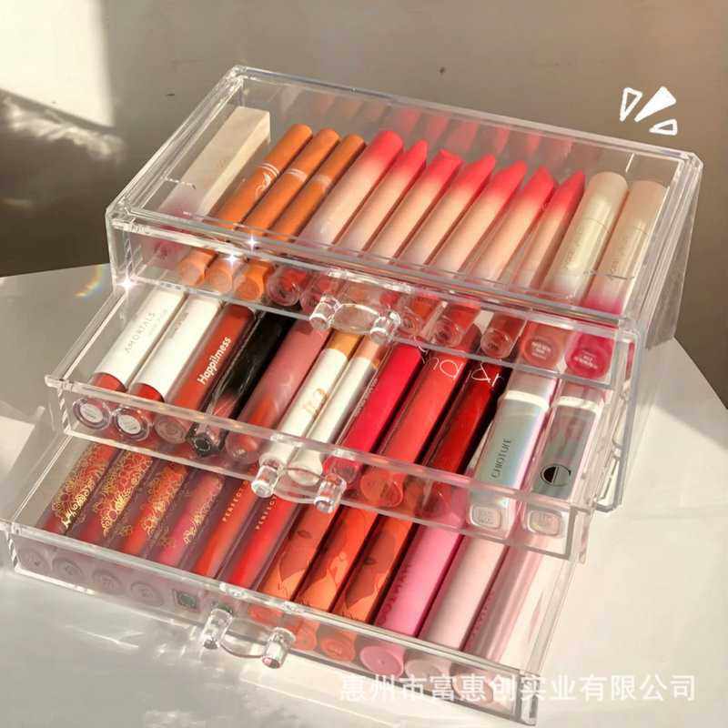 口红收纳盒抽屉宿舍透明亚克力网红大容量彩妆眼影唇釉化妆品防尘,收纳整理,口红收纳包/盒/袋,淘宝优惠券,粉丝福利购,淘宝优惠卷