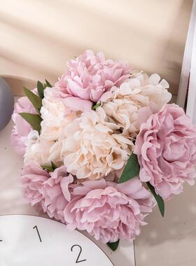 MW11221厂家荐推 琳庭牡丹婚庆手捧花艾仿真花家装饰工艺植物MW11