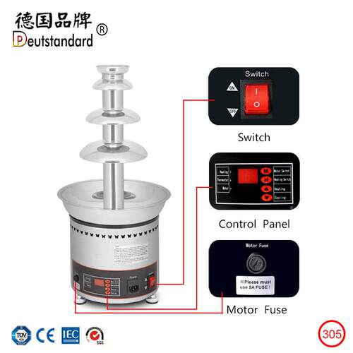 巧巧克力4喷泉机层克融化餐厅力巧克力EWL塔加热巧克力瀑布机淋酱
