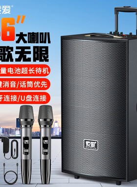 索爱音箱户外音响k歌蓝牙大音量拉杆移动演出广场舞音响一体机