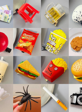 可爱鸡翅搞怪趣味仿真发夹小号古怪蔬菜头饰边夹鸭嘴夹零食水果蛋