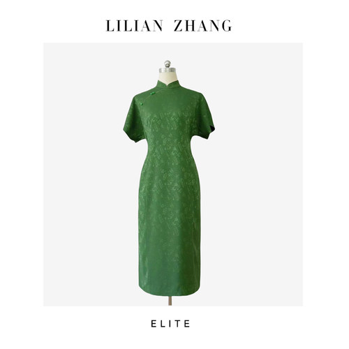 E系列—东方意蕴—中式老钱—提花新中式改良旗袍连衣裙 2401090