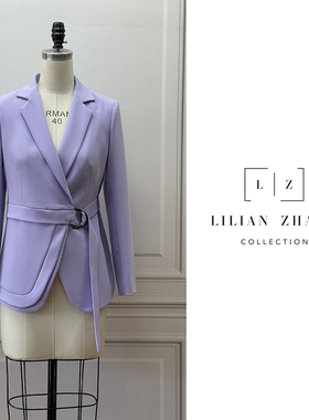 LILIAN ZHANG轻职场—“街潮艺术风”系腰环扣西装女外套 2205010