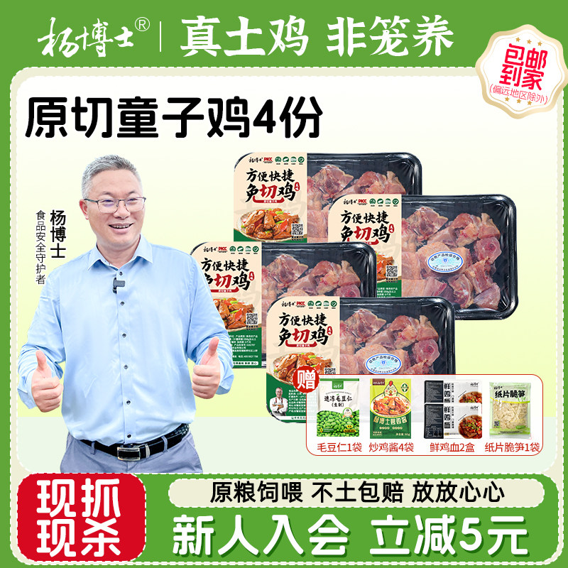 杨博士原切童子鸡4份土鸡皖南深山原粮饲喂切块炒鸡食材新鲜鸡肉