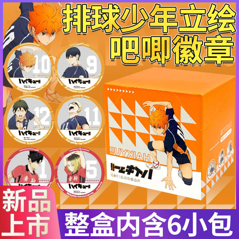 漫库正版排球少年立绘款吧唧盲盒角色徽章日向翔阳动漫周边谷子
