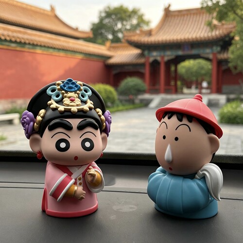 【车载】蜡笔小新cos甄嬛可爱创意桌面摆件车载装饰摆件办公桌面