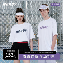 NERDY2023夏秋新款大Logo字母印花基础短袖宽松休闲情侣T恤女潮牌