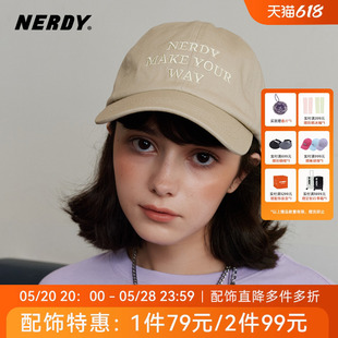 情侣字母logo棒球帽时尚 NERDY2023新品 百搭运动休闲鸭舌帽女帽子