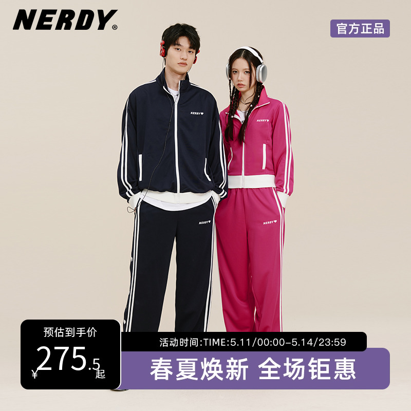 NERDY2023春夏新品韩国潮牌情侣同款宽松休闲运动服套装外套女