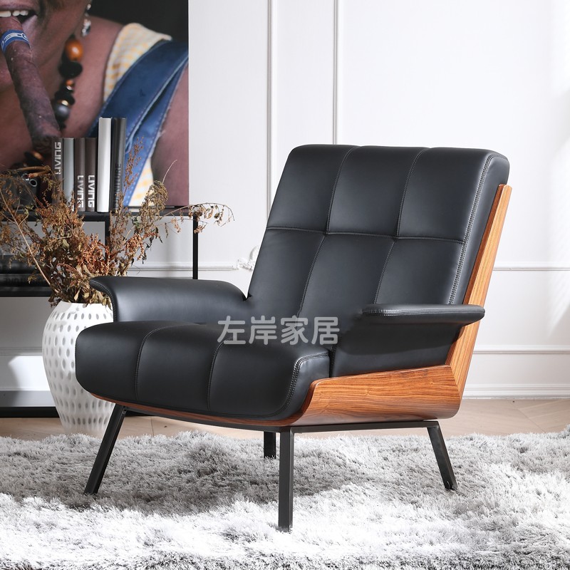 大黑牛沙发椅意式单人真皮Daiki设计师轻奢卧室阳台客厅休闲椅子