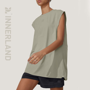 T恤健身背心跑步户外 无袖 INNERLAND环保中性长款 运动背心T恤男款