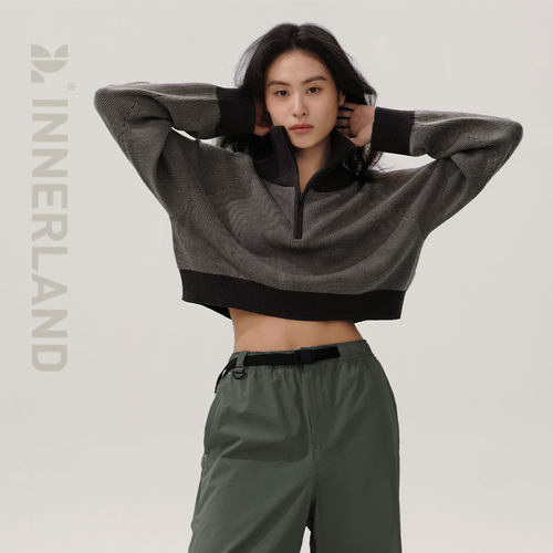 INNERLAND半拉链运动毛衣外套